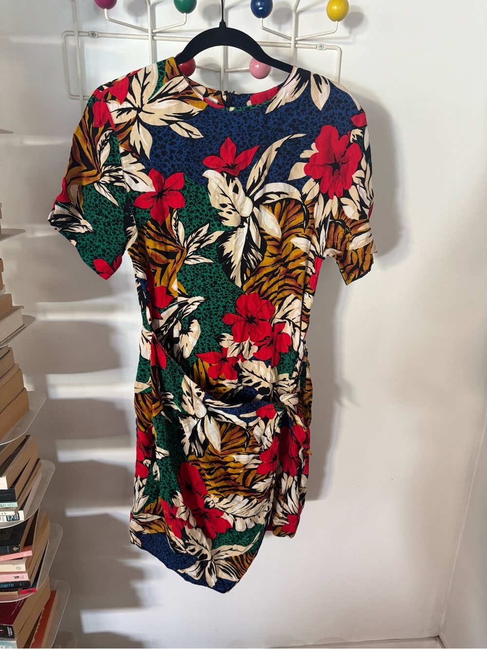 Vintage 90’s Liz Claiborne Floral Dress in Red, Green & Blue